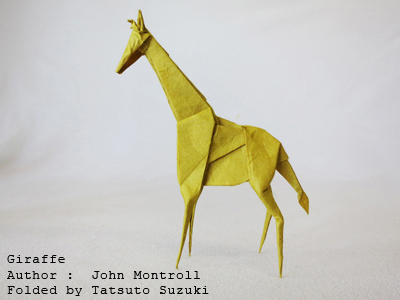 origami Giraffe, Author : John Montroll, Folded by Tatsuto Suzuki